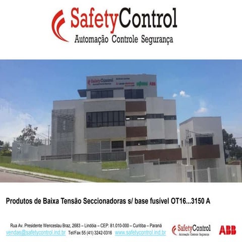 Chaves seccionadoras ABB sem base fusível - OT16...3150 A