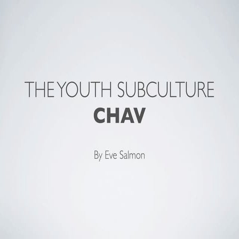 Chav Youth Subculture
