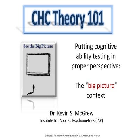 CHC theory 101:  Introduction to "big picture" context