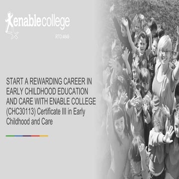 (CHC30113) Certificate III in Early Childhood and Care | PPT