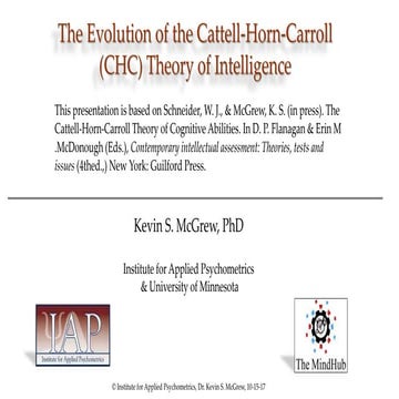 The Evolution of the Cattell-Horn-Carrol (CHC) Theory of Intelligence:  Schne...