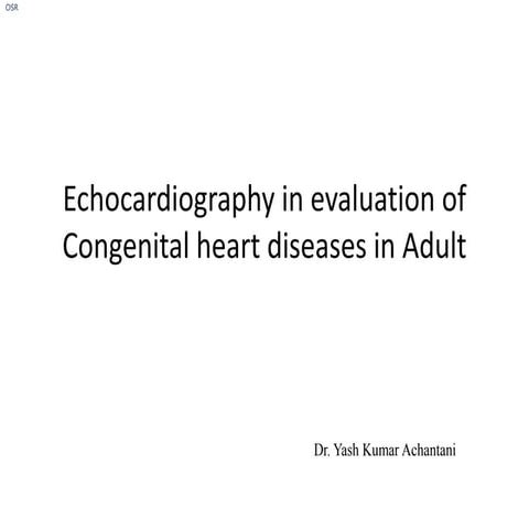Echocardiography of CHD in Adults
