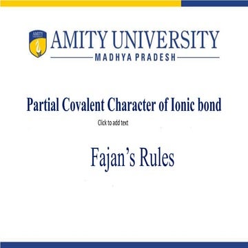 Fajan's Rule_Partial ionic cheracter