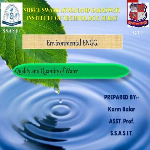Che 2 quantity &amp; quality of water
