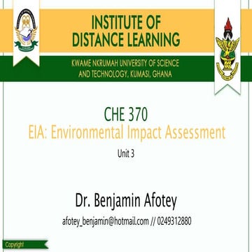 Presentation on environmental impact assessment | PPTX