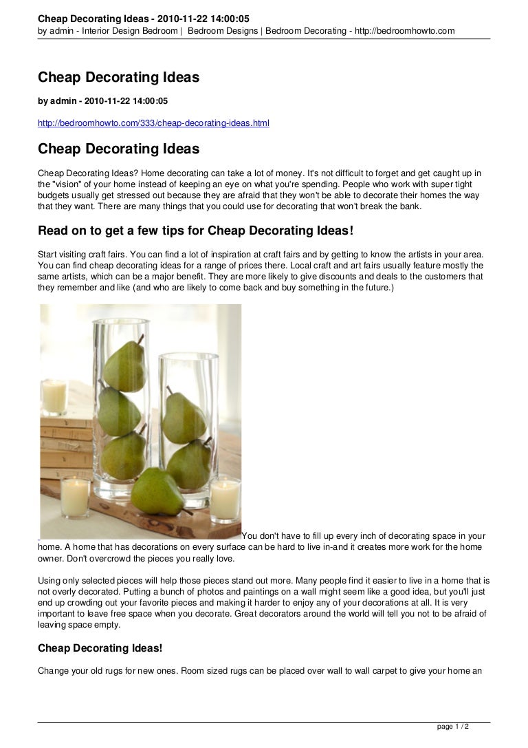 Cheap Decorating Ideas