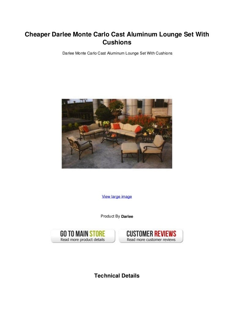 darlee patio furniture replacement cushions on Cheaper Darlee Monte Carlo Cast Aluminum Lounge Set With Cushions