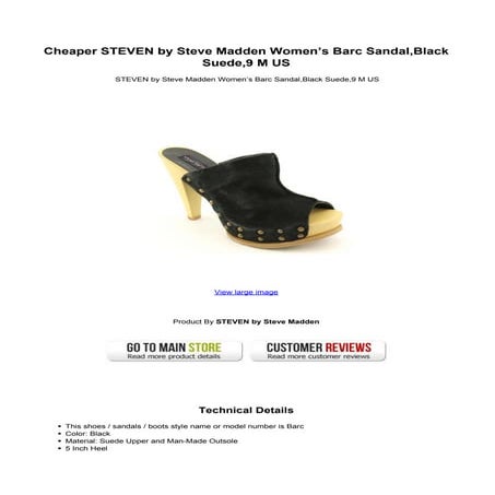 Cheaper steven by steve madden womens barc sandal black suede9 m us
