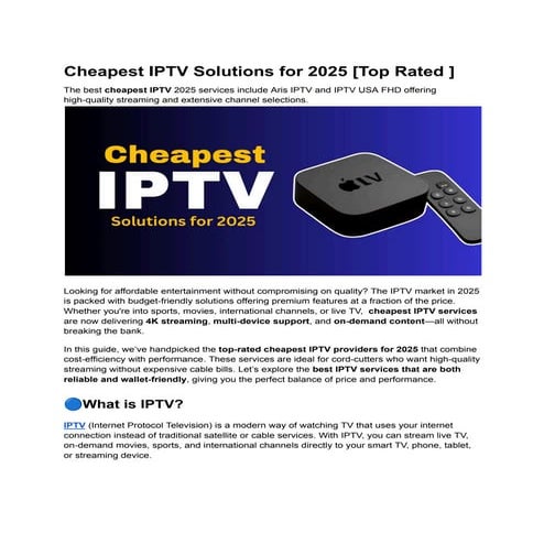 Cheapest IPTV Solutions for 2025 [Top Rated ].pdf