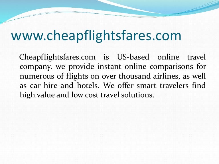 Cheap Flights Fares