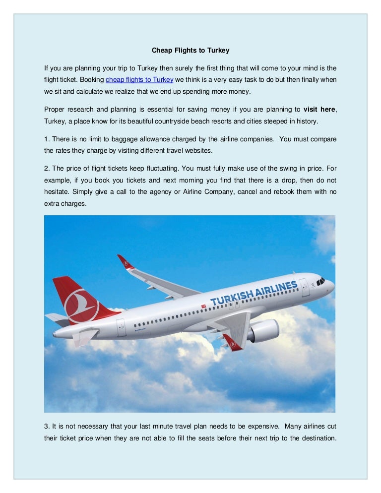 Cheap flights to turkey