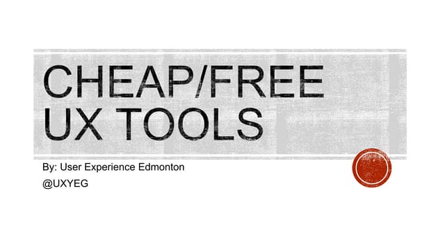 Cheap or Free UX Tools