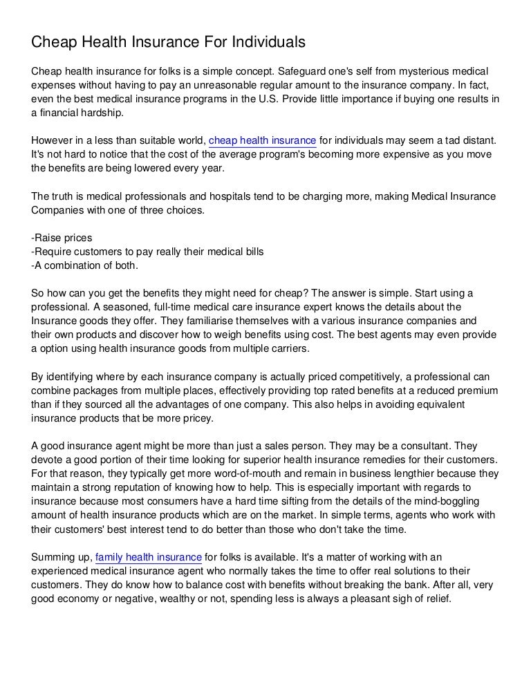 how can i get cheap health insurance