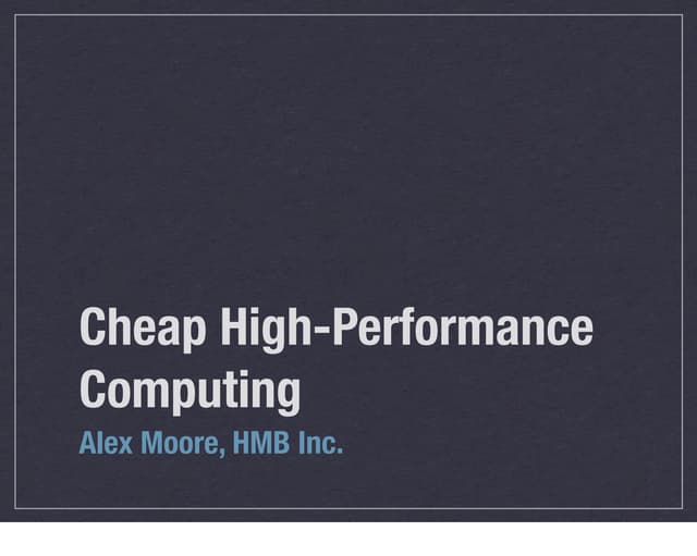 Cheap HPC