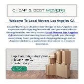 Cheap Local Movers in Los Angeles CA