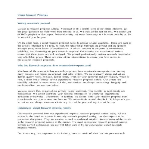 Cheap research proposals