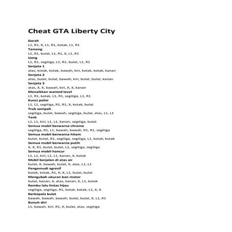 Cheat gta liberty city