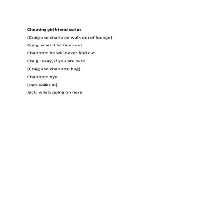 Cheating girlfriend script | DOCX