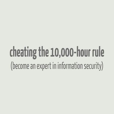 Cheating the 10,000 hour rule