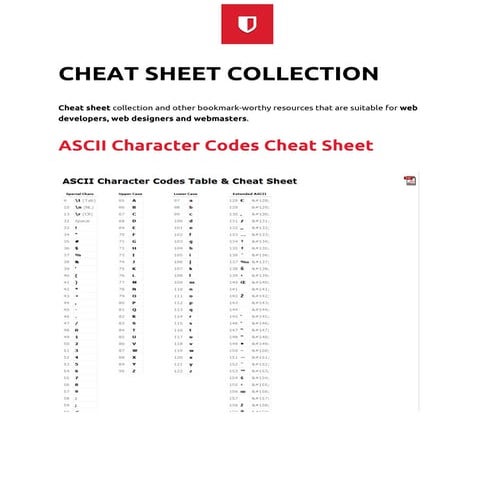 Cheat Sheet Collection | PDF | Web Design and HTML | Internet