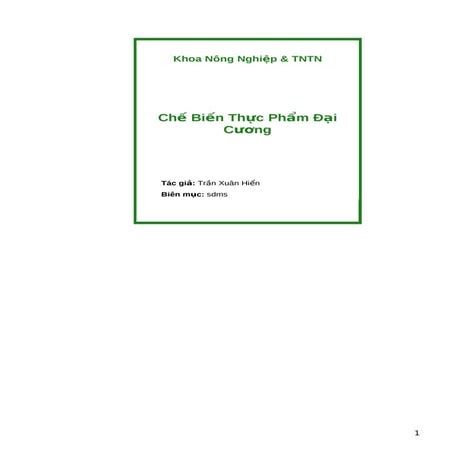 Chế biến thực phẩm đại cương