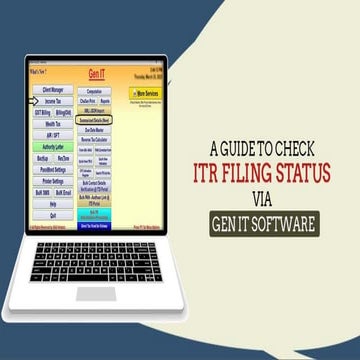 How to Verify ITR Filing Status Using Gen IT Software? | PDF