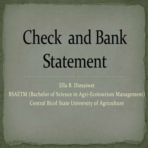 Check and Bank Statement 
