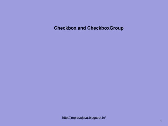 Checkbox and checkbox group