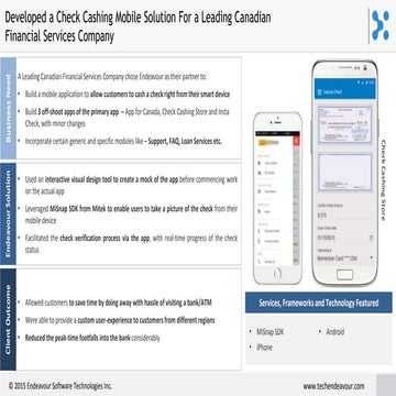 Check cashing mobile solution