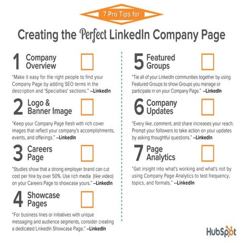 Checklist 7 pro tips for creating the perfect linked in company page