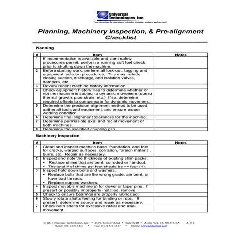 Checklist alineacion | PDF
