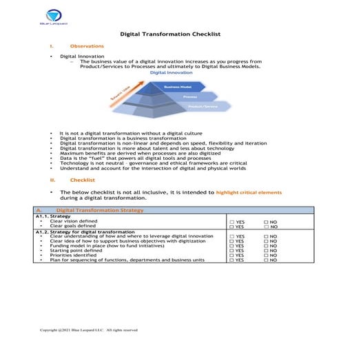 Digital Transformation Checklist