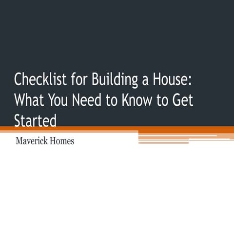 Checklist For Building A House