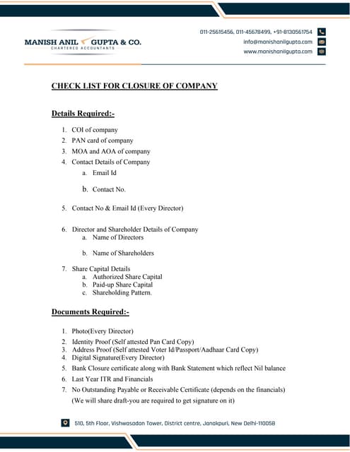 Check List for Private Limited Incorporation.pdf