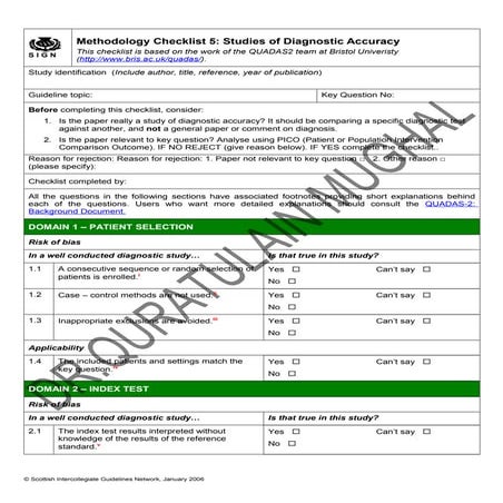 Methodology Checklist: Cohort studies | RTF