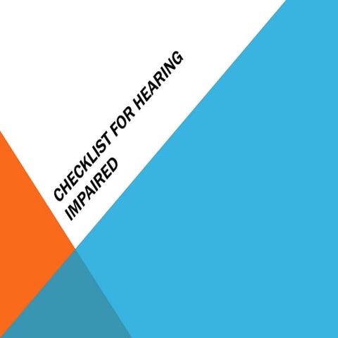 Checklist for hearing impaired (sped 314)