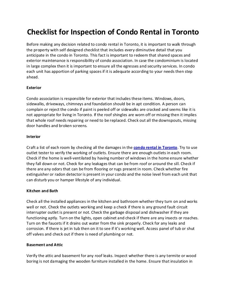 checklist-for-inspection-of-condo-rental-in-toronto