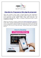 Checklist for progressive web app development
