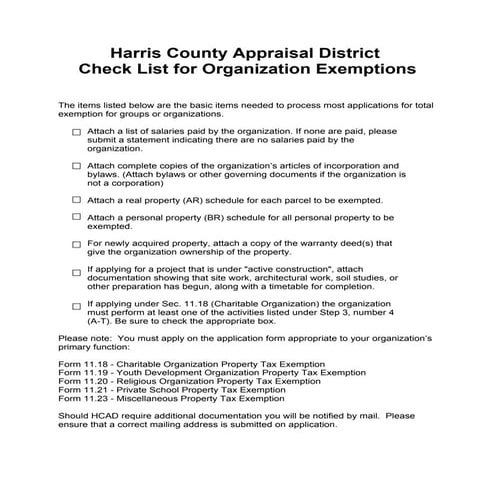 Check list for_total_exemptions | PDF