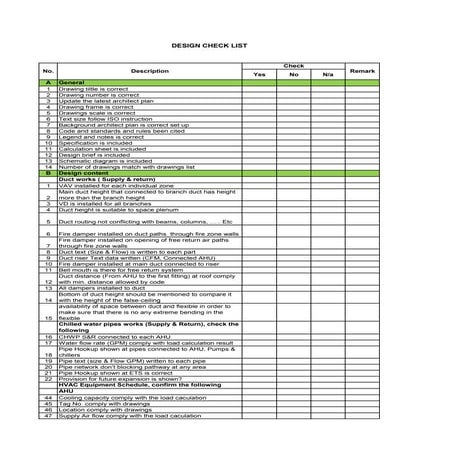 Check list he thong hvac | PDF