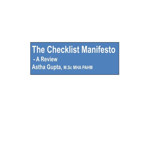 Checklist manifesto