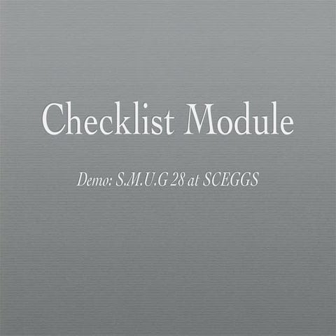 Checklist module
