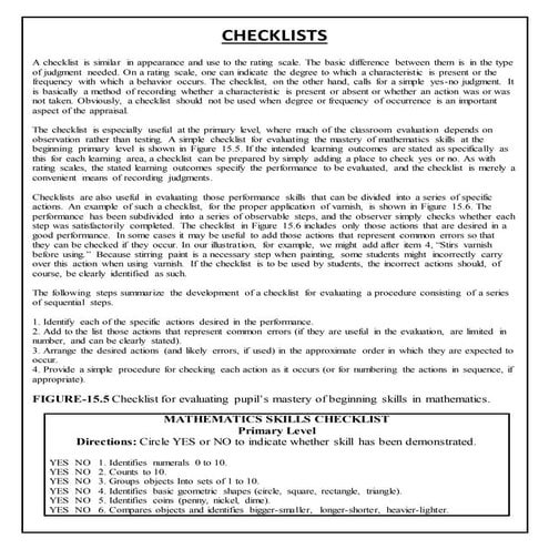 RESEARCH DATA COLLECTION TOOL-CHECKLISTS