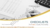 Checklists For Audits Quality And Safety Powerpoint Presentation Slides