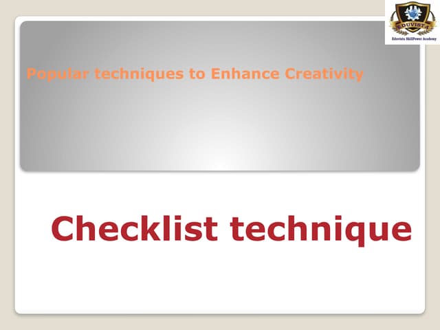 Checklist Technique and brainstormi.pptx