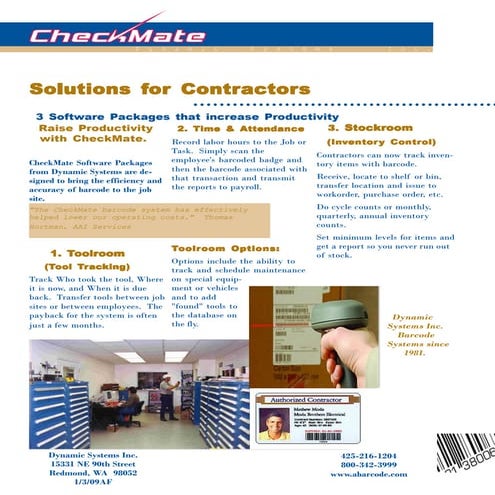Checkmate for contractors 1 09