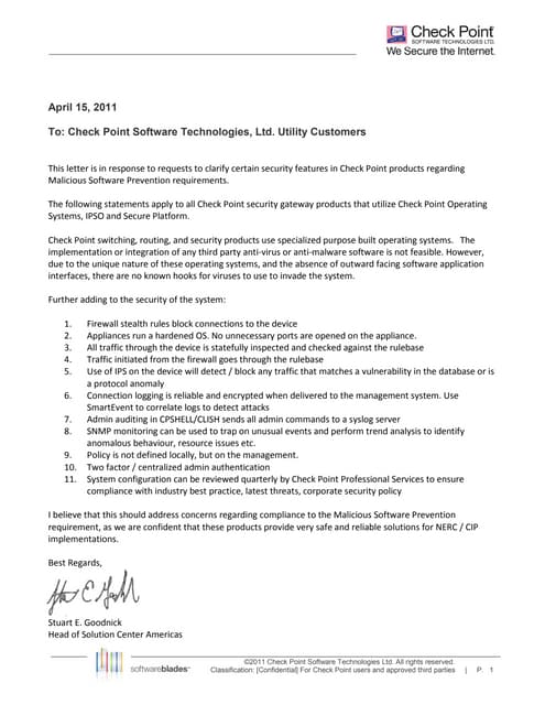 Check point nerc cip compliance