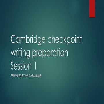 cambridge checkpoint writing 4 marking criteria | PPTX