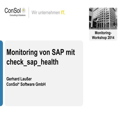 Monitoring von SAP mit check_sap_health