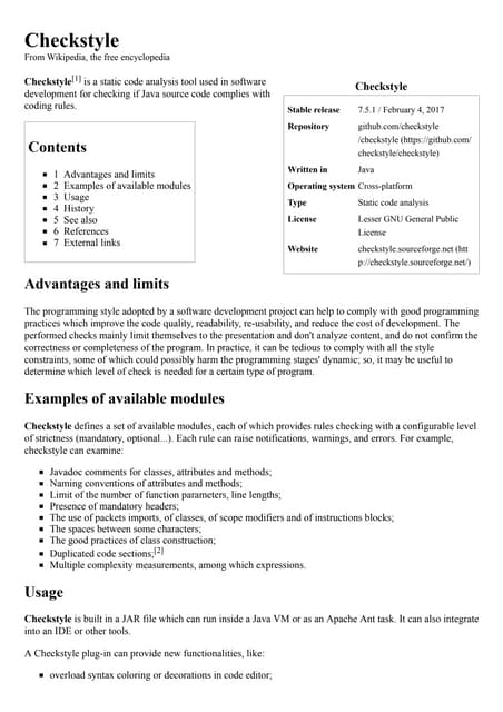 Checkstyle wikipedia PDF